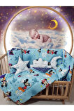 60x120 Bebek Uyku Seti - Cibinliksiz - Mavi Mickey & Minnie (MOBİLYA BEŞİK HARİÇ)