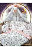 60x120 Bebek Uyku Seti 16 Parça - Lüks Cibinlik Ve Aparat Dahil - Gökkuşağı