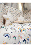 70x130 Bebek Uyku Seti - Lüks Cibinlik Ve Aparat Dahil - Gökkuşağı