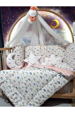 70x130 Bebek Uyku Seti - Lüks Cibinlik Ve Aparat Dahil - Gökkuşağı
