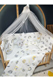 Çift Taraflı Bebek Uyku Seti 60x120 Mobilya Beşiklere - Cibinlikli ve Aparatlı