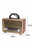 ​UT-157BT Nostaljik Görünümlü Ahşap Radyo Bluetooth Hoparlör Fm Usb Tf Bt5.0 