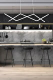 Utku Modern Tasarım Beyaz Renk Yemek Masası Üstü Mutfak Salon Beyaz Led 2 Li Avize