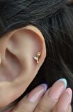 Gold Tomurcuk Gül Helix Piercing Kıkırdak Lob