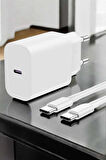İOS Uyumlu Type-C Girişli Hızlı Şarj 15/15 Pro Max Adaptör ve Kablosu