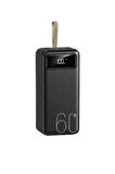 Powerbank 60.000 Mah Taşınabilir Şarj Hızlı El Fenerli Dijital Göstergeli