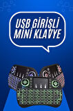 Mini Klavye Gaming Pc Playstation Ledli Mouse Rgb Mouse Bluetooth Usb