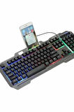 Işıklı Oyuncu Q Klavye Mouse Seti Siyah Gaming Oyuncu Klavye