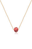 Fasetli Kırmızı Doğaltaşlı Rose Gold Kaplama 925 Ayar Gümüş Zincir Kolye UVPS100273
