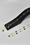 925 Ayar Gümüş Gold Kaplama Van Cleef Set