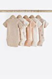 Next Baby % 100 Pamuklu Neutral Kısa Kollu 5'li Body Zıbın Set