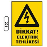Dikkat Elektrik Tehlikesi Uyarı Ikaz Levhası