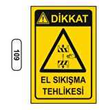 Dikkat El Sıkışma Tehlikesi Uyarı Ikaz Levhası