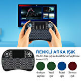 Akıllı TV ve Android Cihazlar için Kablosuz RGB Aydınlatmalı Mini Klavye Uzaktan Kumanda 