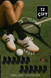Unisex  12 Çift Pamuklu Tenis Spor Uzun Soket Boy Çorap