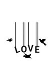 Love Ve Kuşlar Sticker Oto Motor Laptop Duvar Folyo Sticker 20 X 18 Cm