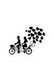 Bisikletli Sevgililer Oto Motor Laptop Duvar Folyo Sticker 15x12 Cm
