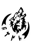 Göktürkçe Türk Kurt Sticker Oto Cam Sticker Siyah 15 Cm Lcst [Lcst]