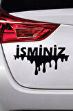 İsim Soyisim Akan Sıvı - Araç, Oto, Laptop, Duvar Uyumlu Sticker 10*5 Cm