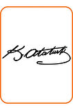 Atatürk Imza Oto Özel Yeni Tasarım sticker Siyah 33*10 Cm