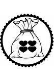 Bir Çuval Dolusu Sevgi Tasarım Sticker 20 x 20 cm