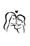 Anne Ve Bebek Sticker (Oto-Motor-Laptop-Duvar-Dekor) 10 x 10 cm