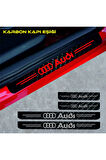 Audi Tüm Modelleri İçin Uyumlu Aksesuar Oto Kapı Eşiği Sticker Karbon 4 Adet