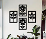 4lu Çiçek Dekoratif dekor tablo 