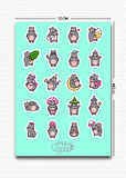 Sevimli Hayvanlar 5'li Sticker | Bullet Journal | Notebook | Ajanda | Scrapbook Için Uygun Set