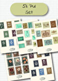 Pul Temalı 5'li Sticker | Bullet Journal | Notebook | Ajanda | Scrapbook Için Uygun Set
