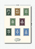 Pul Temalı 5'li Sticker | Bullet Journal | Notebook | Ajanda | Scrapbook Için Uygun Set