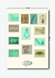 Pul Temalı 5'li Sticker | Bullet Journal | Notebook | Ajanda | Scrapbook Için Uygun Set