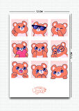 Hayvan Temalı 5'li Sticker | Bullet Journal | Notebook | Ajanda | Scrapbook Için Uygun Set