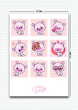 Hayvan Temalı 5'li Sticker | Bullet Journal | Notebook | Ajanda | Scrapbook Için Uygun Set
