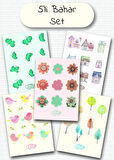 Bahar Temalı 5'li Sticker | Bullet Journal | Notebook | Ajanda | Scrapbook Için Uygun Set