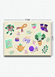 Cozy Temalı 5'li Sticker | Bullet Journal | Notebook | Ajanda | Scrapbook Için Uygun Set