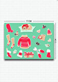 Cozy Temalı 5'li Sticker | Bullet Journal | Notebook | Ajanda | Scrapbook Için Uygun Set