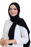 Penye Boyun Kapamalı Şal Başörtü Hazır Giyim Turban Esnek Jersey Şal