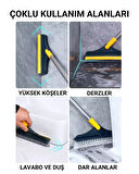  2 In 1 V Şeklinde Fırça Ve Çekçek Paspas Mop Banyo Mutfak Duvar Köşe Boşluk Ovma Cleaning Brush