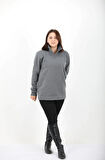 Mualta Unisex Antrasit Balıkçı Yaka Sweatshirt 