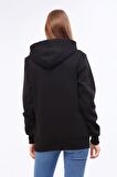 Kapüşonlu Siyah Unisex Sweatshirt