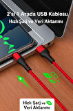 2.4AMPER 1Metre USB to TYP-C Güçlendirilmiş Örgülü Şarj ve Data Kablosu BDL-V10