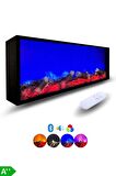 Arif Şömine - Dekoratif Elektrikli Yapay Şömine - 130x35x15 Cm - Farklı Renk Modları, Kumandalı, Bluetooth