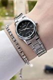Casio CSISTE21 Kadranı Siyah Kordonu Gümüş Renk Hediye Paketli Kadın Kol Saati ve Bileklik