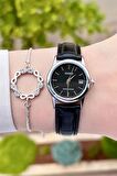 Casio CSISTE22 Kasası Gümüş Kordonu Siyah Renk Hediye Paketli Kadın Kol Saati ve Bileklik
