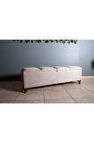 Vetra V2 Krem Sandıklı Puf - Dilimli Model 140cm Sandıklı Bench