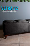 Vetra V2 Antrasit Sandıklı Puf - Dilimli Model 140cm Sandıklı Bench