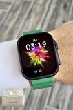 Daniel Klein DKISTE1167 Android/ios Uyumlu Arama Özellikli Yeşil Renk Kordonlu Akıllı Kol Saati ve Bluetooth Kulaklık