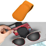 Microcase Universal Suni Deri Oto Güneş Gözlük Tutucu Askılık Mıknatıslı - KIRMIZI AL5240