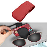 Microcase Universal Suni Deri Oto Güneş Gözlük Tutucu Askılık Mıknatıslı - GRİ AL5240